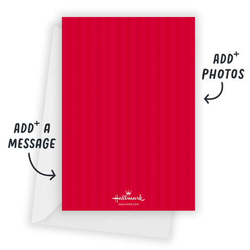 Gold Dots on Red Flat Holiday Photo Card, 