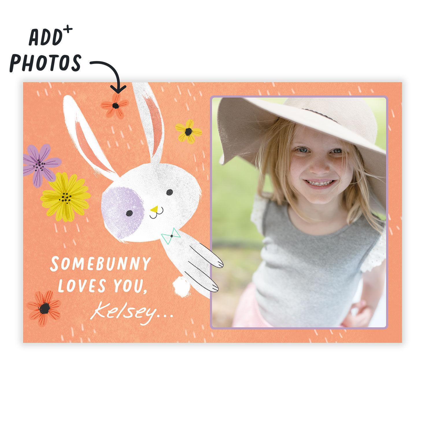 Personalized Bunny Love Easter Photo Card  image number 2