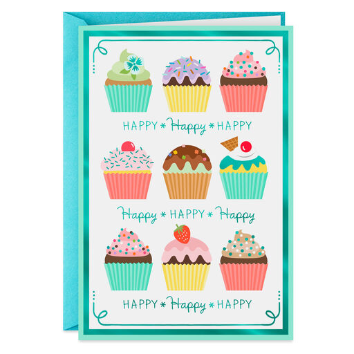 Cupcakes Lots of Happy Birthday Card, 
