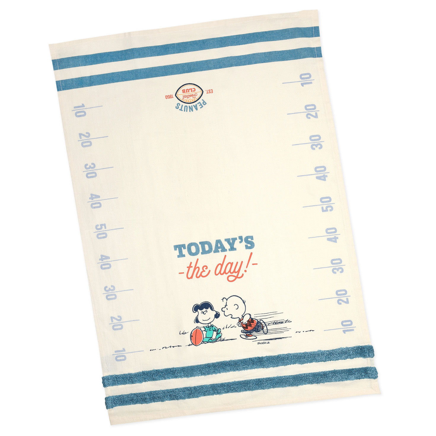 Peanuts Charlie Brown Kicking Football Tea Towel front flat image number 2