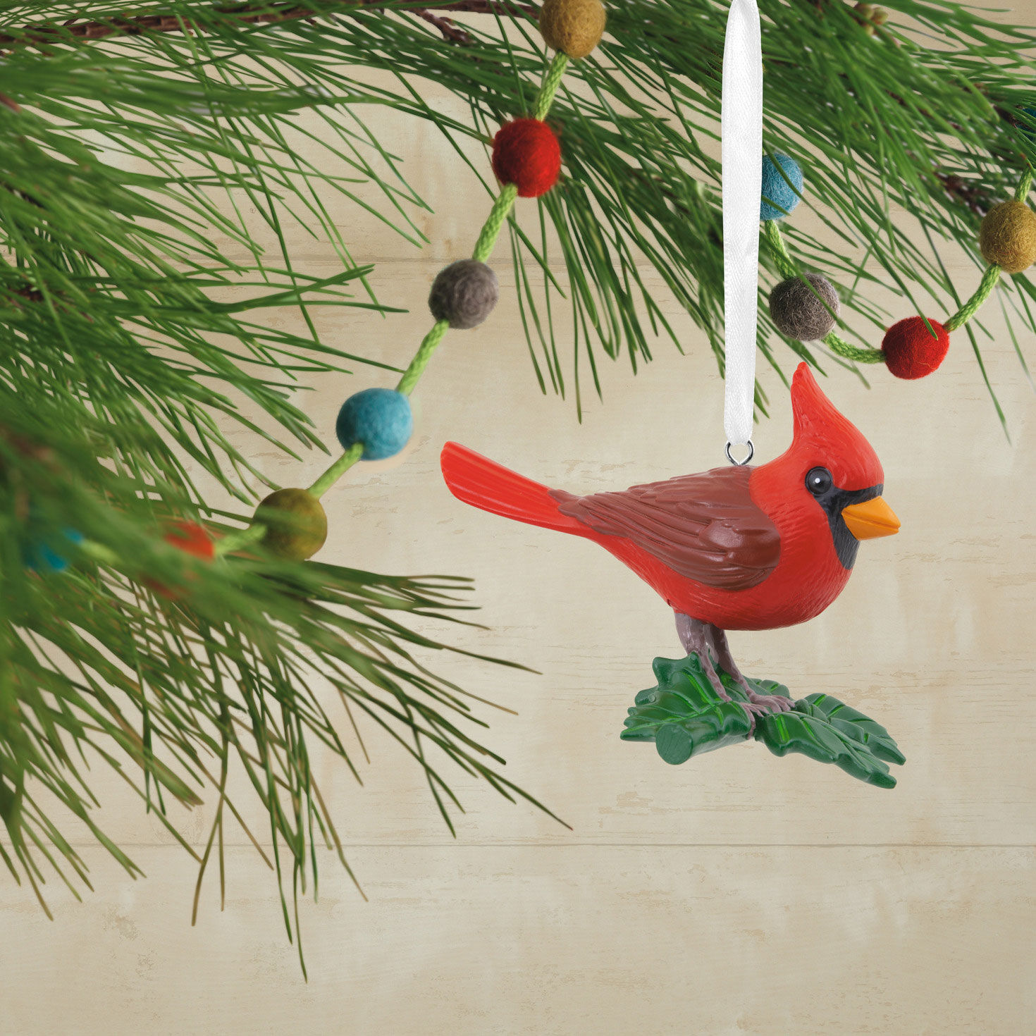 Cardinal Bird Christmas Ornament Hanging on tree image number 2