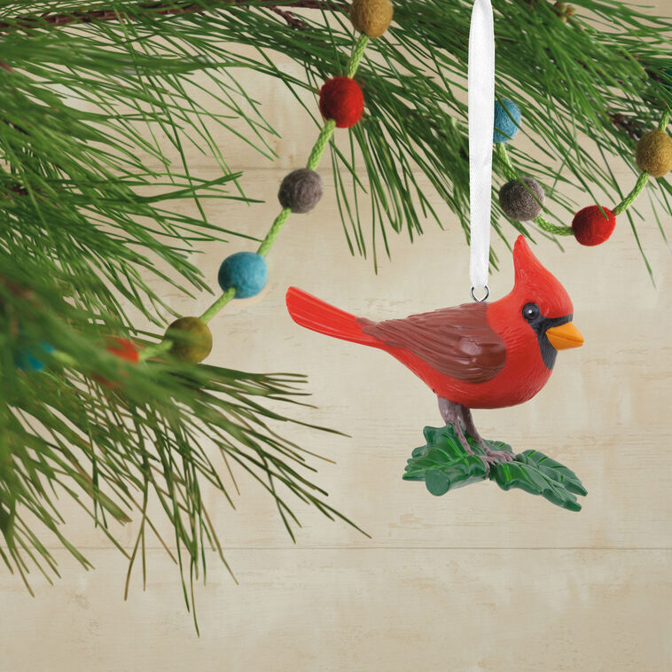 Cardinal Bird Christmas Ornament Hanging on tree image number 2