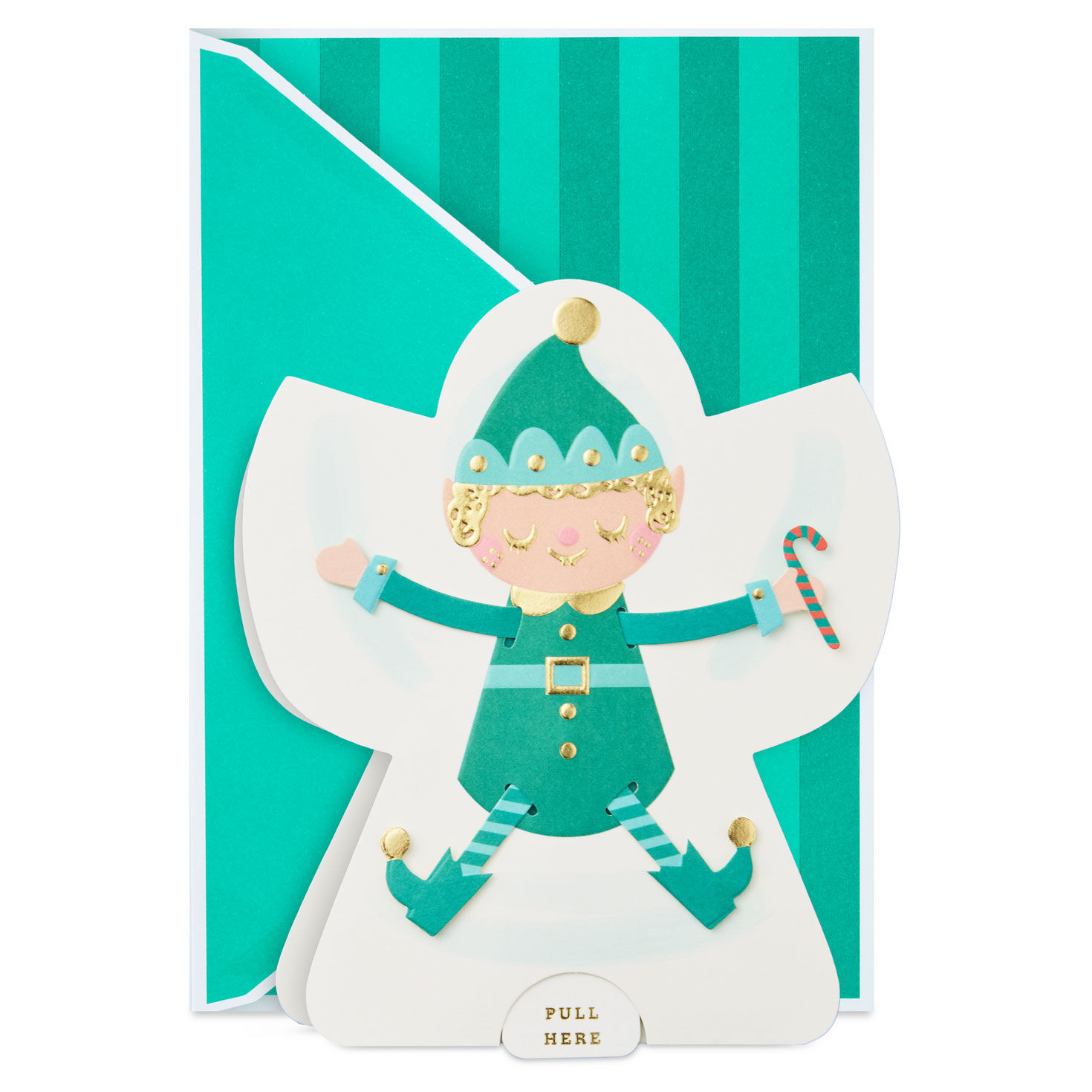 Elf Snow Angel Paper Craft Christmas Card with Motion