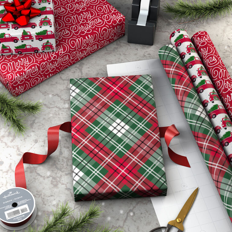 Vintage Classics 3-Pack Christmas Wrapping Paper wrapped packages image number 3