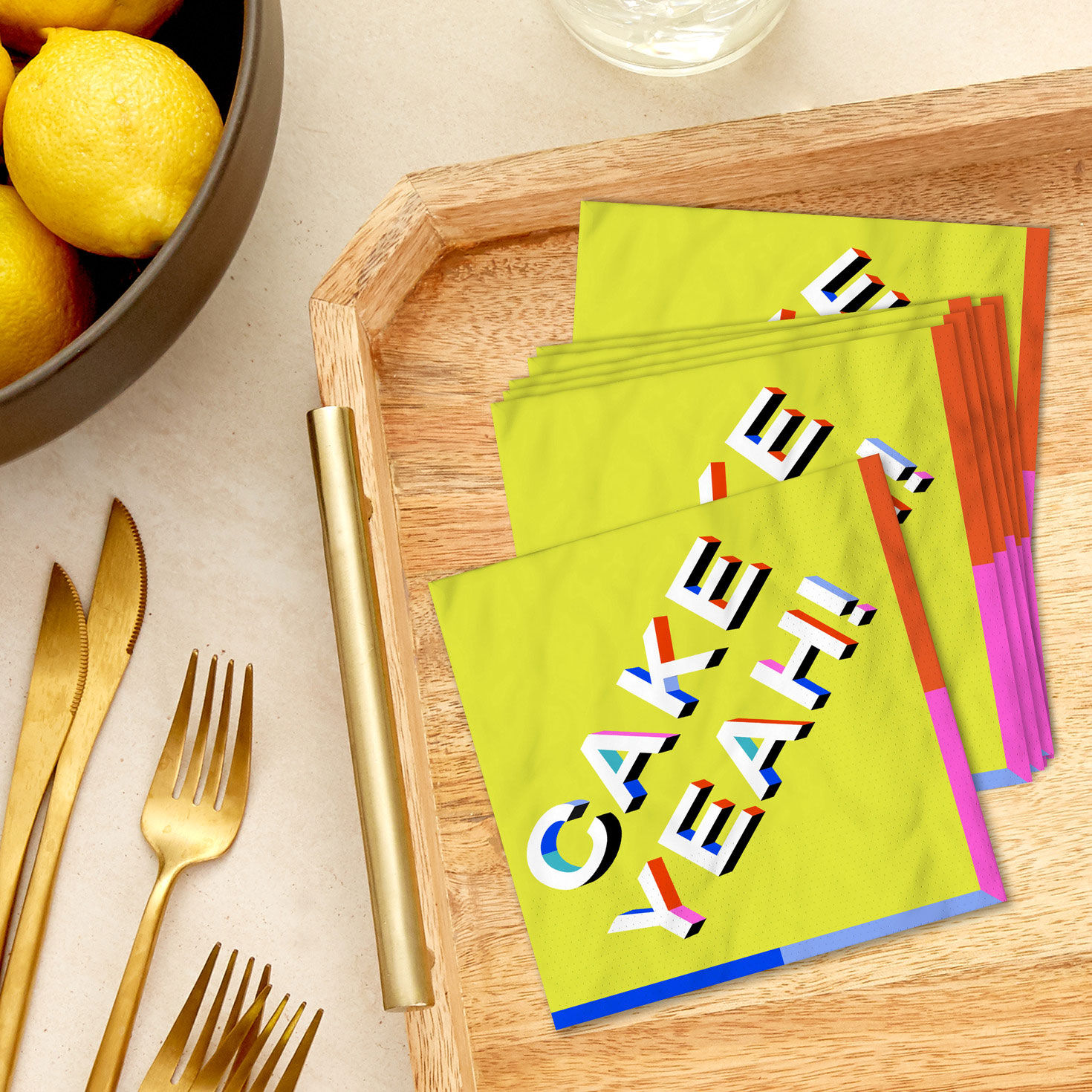 "Cake Yeah!" Colorful Cocktail Napkins, Pack of 20, , large image number 3