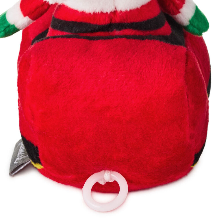 Plush Zip-Along Toy of Santa in Sleigh closeup detail image number 6