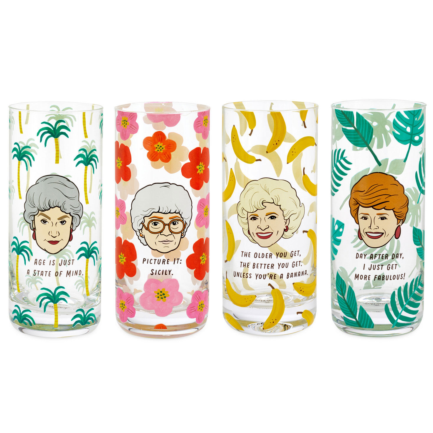 The Golden Girls Glasses, Set of 4 Glassware Hallmark