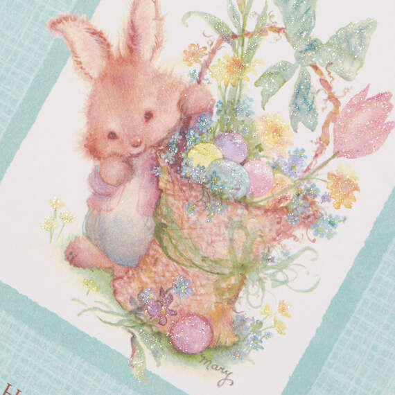 Bunny and Basket of Flowers Signs of God's Love Easter Card, , large image number 4