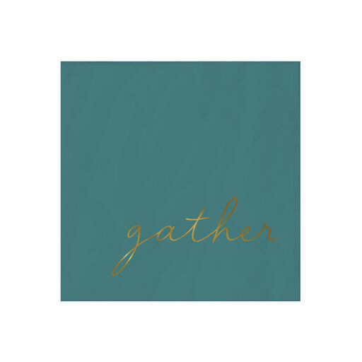 Jade Green "Gather" Cocktail Napkins, Set of 16, 