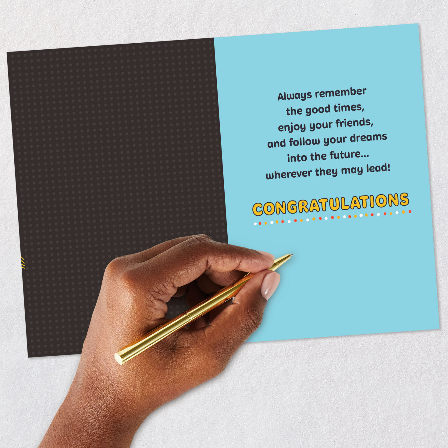 Doodles Hand Lettered High School Graduation Card Signing card image number 6