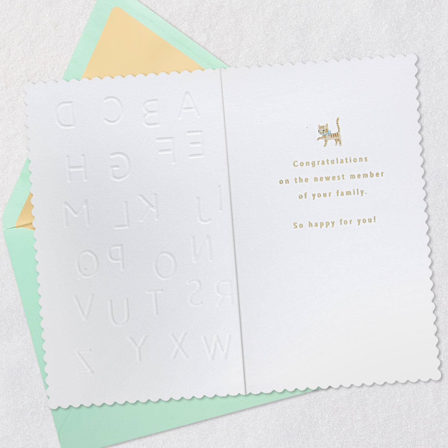 Jungle Animals Alphabet Baby Card Open card with envelope image number 3