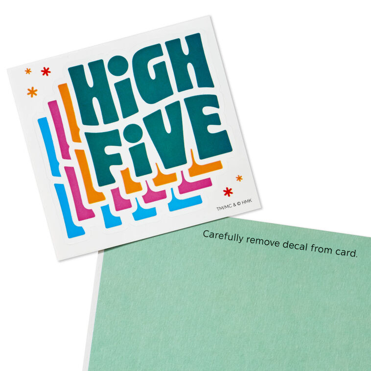 High Five Birthday Card for Kids With Decal, , large image number 5