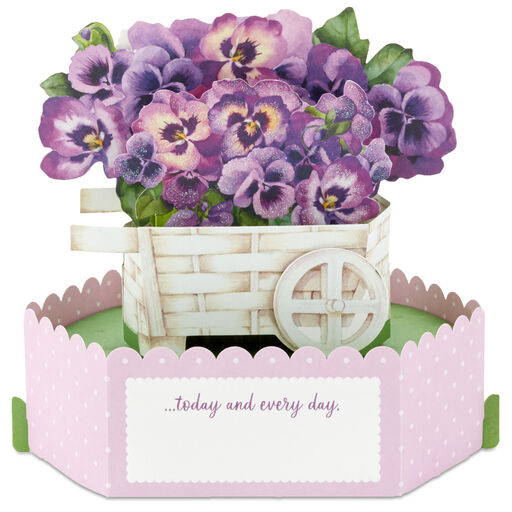 You Are Loved Purple Pansy 3D Pop-Up Love Card, 