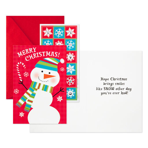 Christmas Snowman Note Cards With Stickers, Pack of 6, 