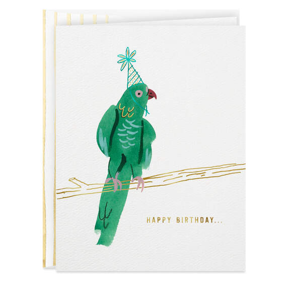 Party Parrot Happy Birthday Card, , large image number 1