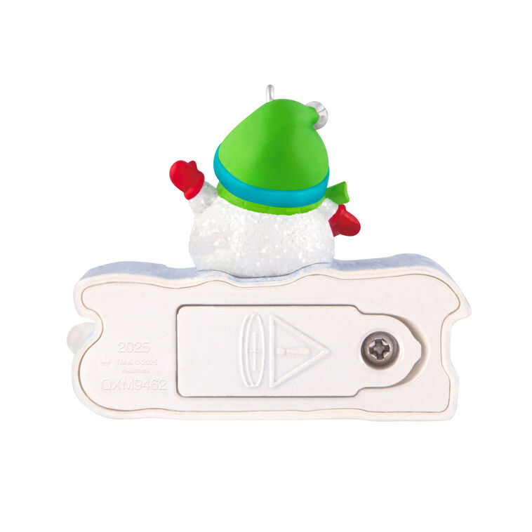 Snowman on 2025 Keepsake Ornament Back image number 6