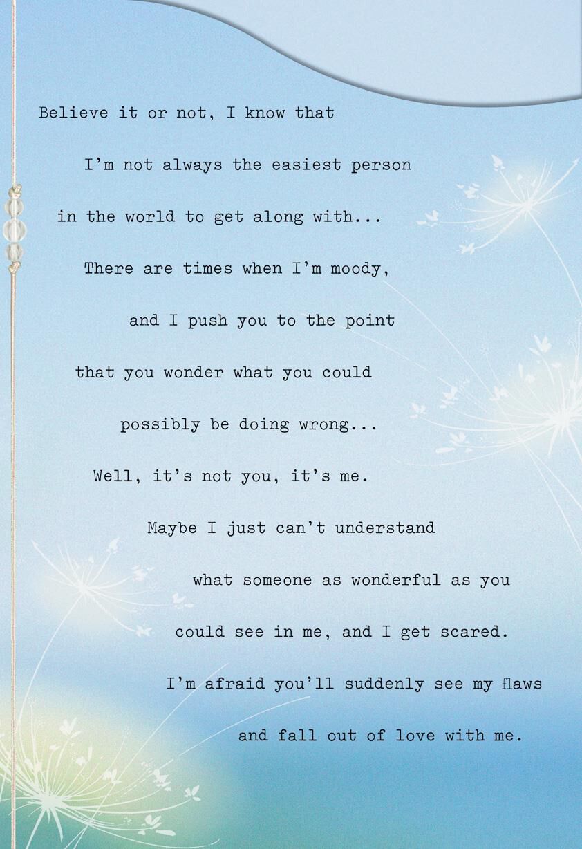 I Know I'm Not the Easiest Love Card