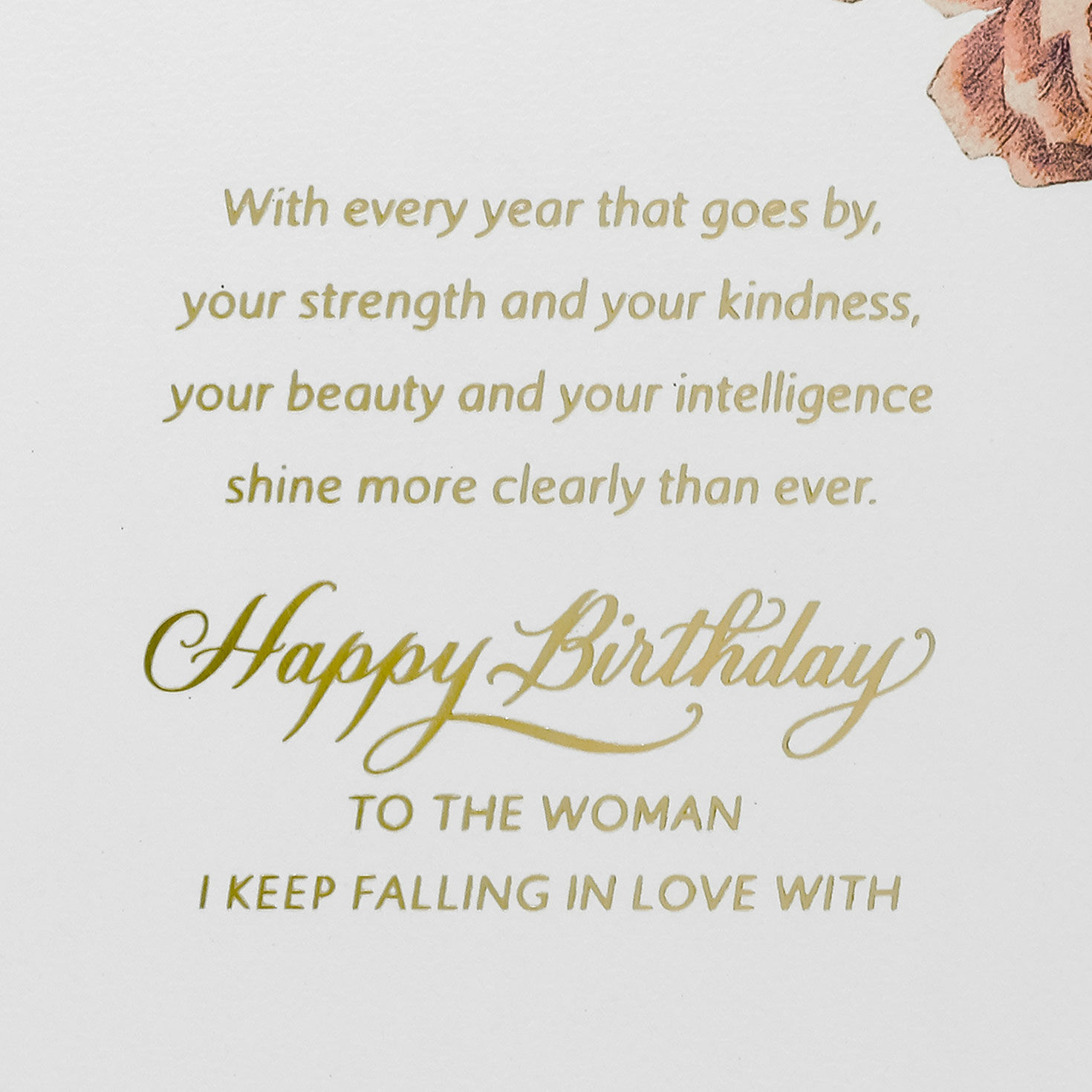 Roses and Leaves Birthday Card for Wife Sentiment image number 3