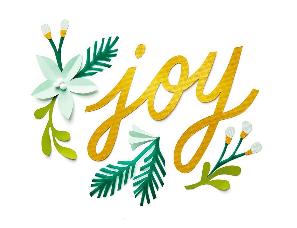 Joy Floral Christmas Card
