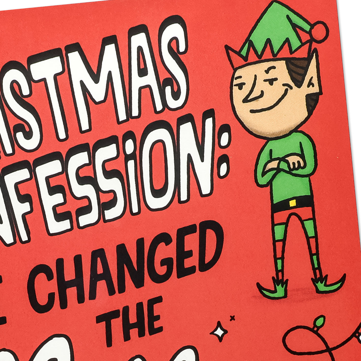 Funny Elf Nice List Pop Up Christmas Card Card Front Detail image number 4