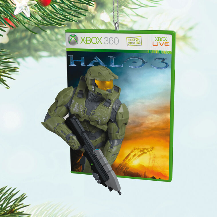 Halo 3 Video Game Case Keepsake Ornament hanging on tree image number 2