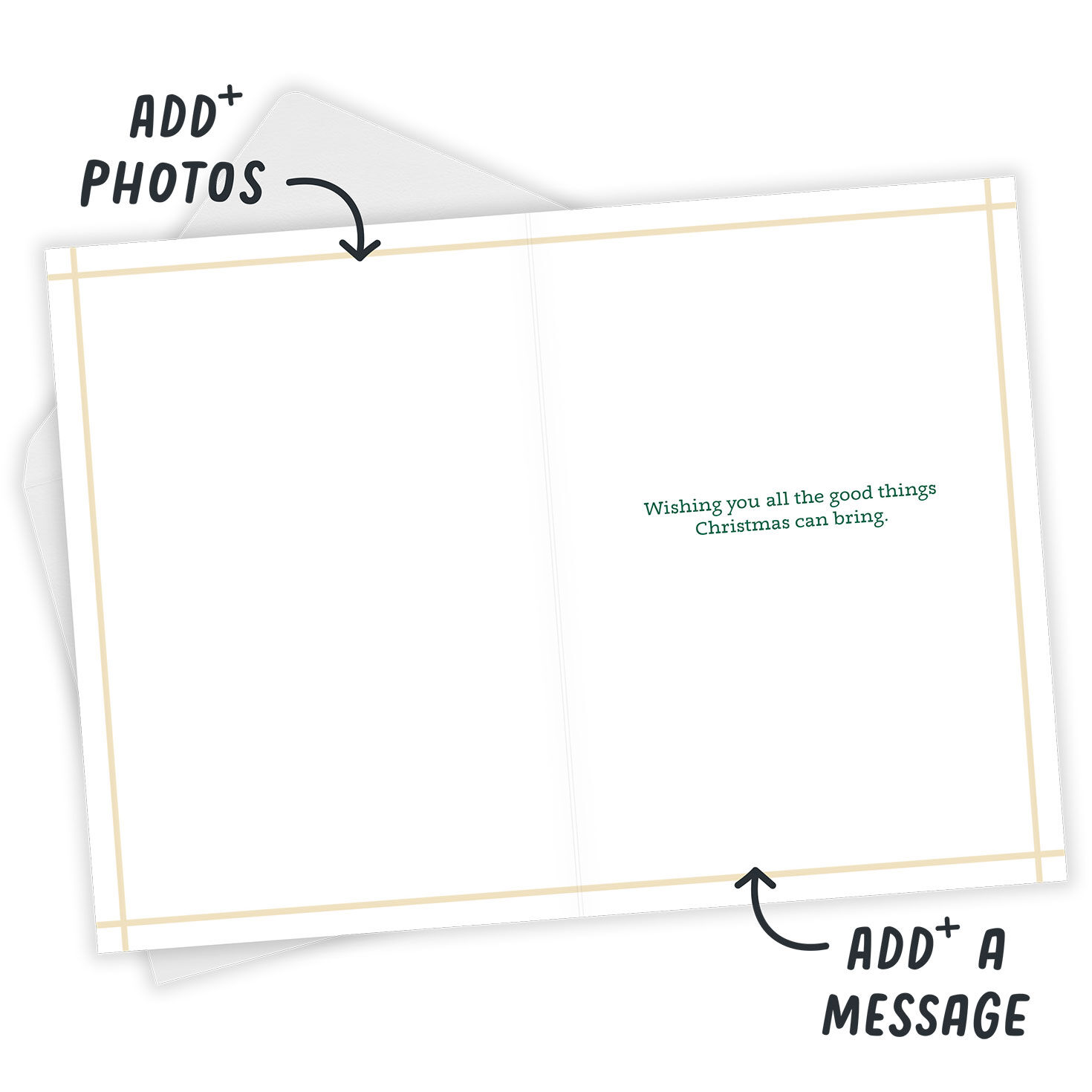 Merry Wishes Poinsettia Custom Christmas Card, , large image number 3