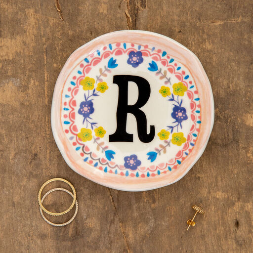 Natural Life Initial Trinket Dish, R, 