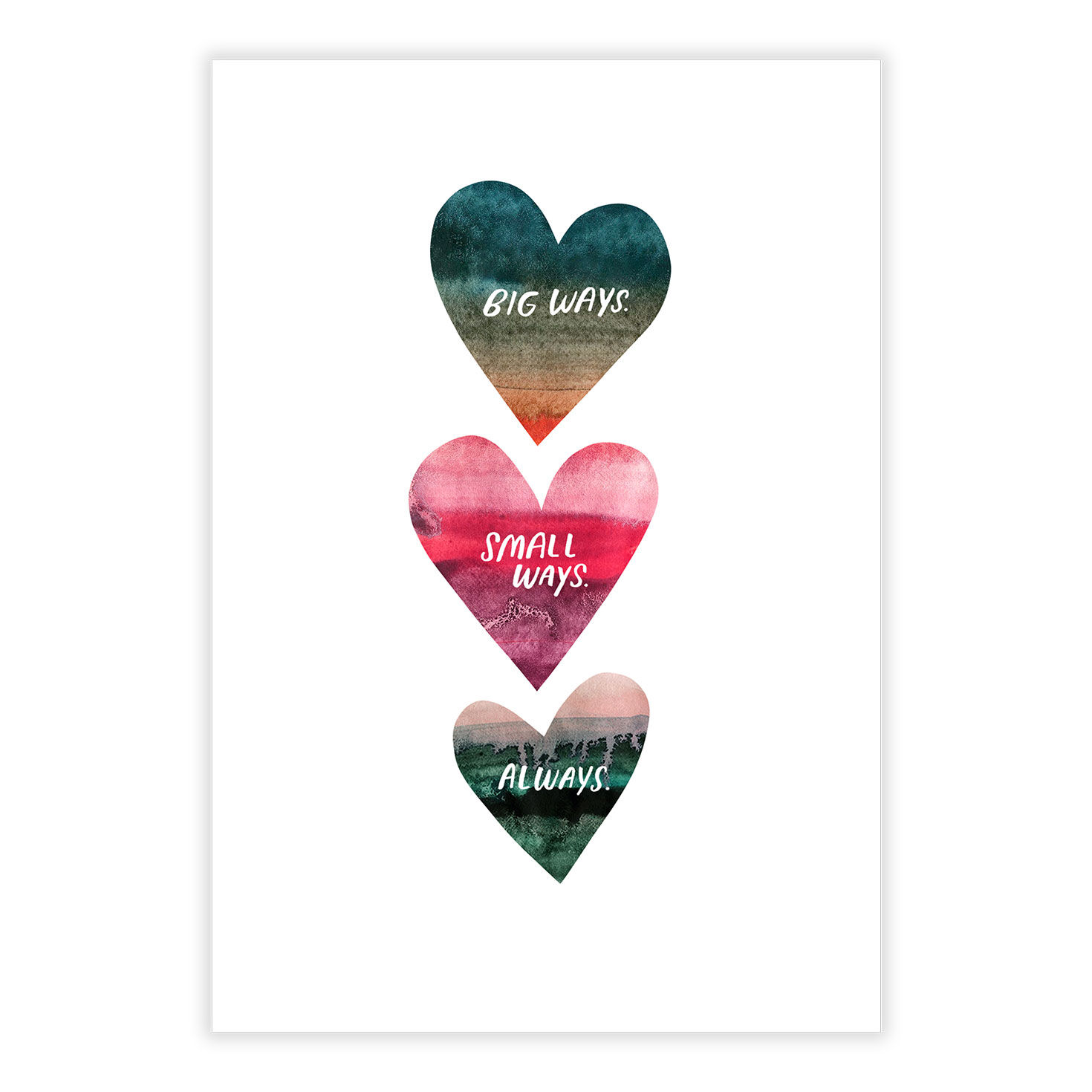 All the Ways Watercolor Hearts Love eCard, , large image number 2