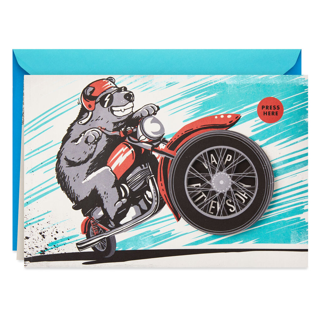 Wild Ride Motorcycle Funny Musical Father S Day Card With Motion