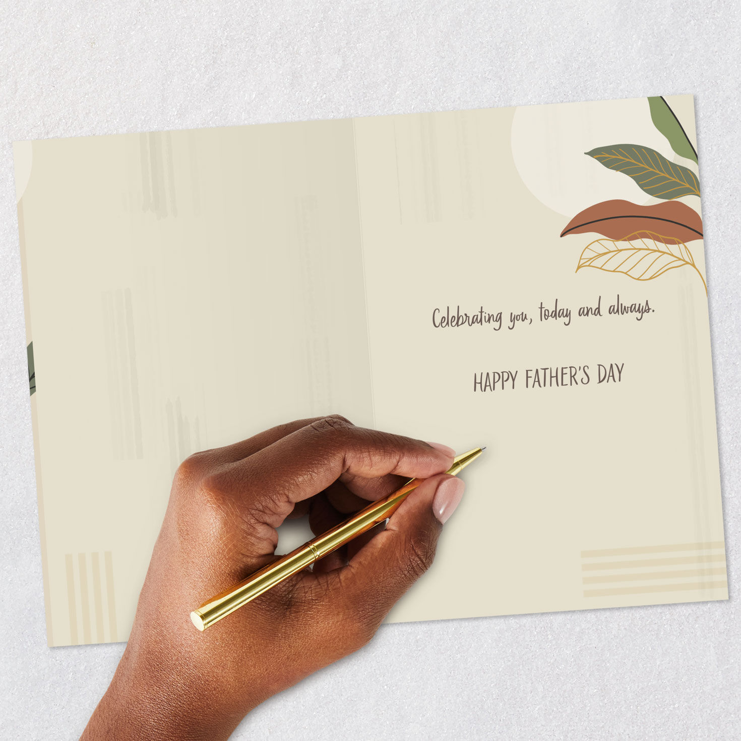 Simple Leaves Father's Day Card Signing card image number 6