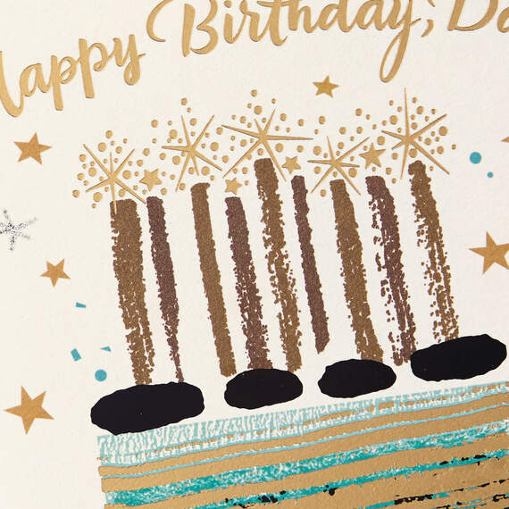 Gold Foil Cake Birthday Card for Dad, , large image number 5