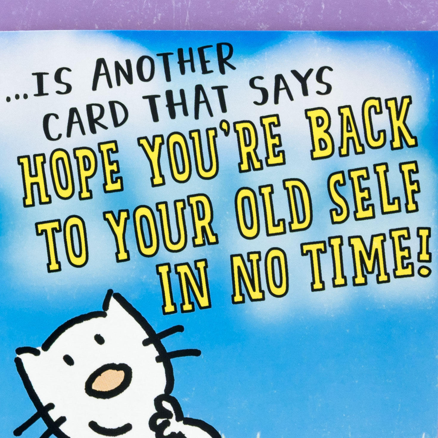 Funny Cartoon Cat Hug Pop-Up Get Well Card Sentiment image number 2