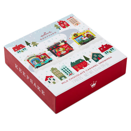 Bissinger's Hallmark Keepsake Milk-Chocolate Caramel Snowmen Gift Box, 7 pieces, 