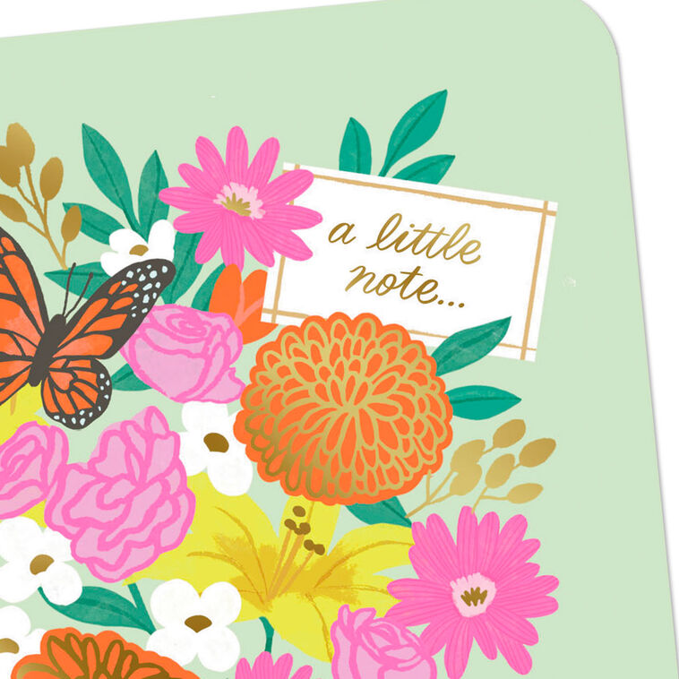 Butterfly and Vase of Flowers Thank You Card Card Front Detail image number 4