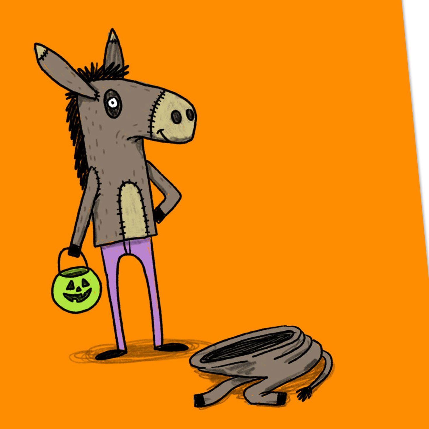 Donkey Costume Joke Funny Halloween Card Card Front Detail image number 4