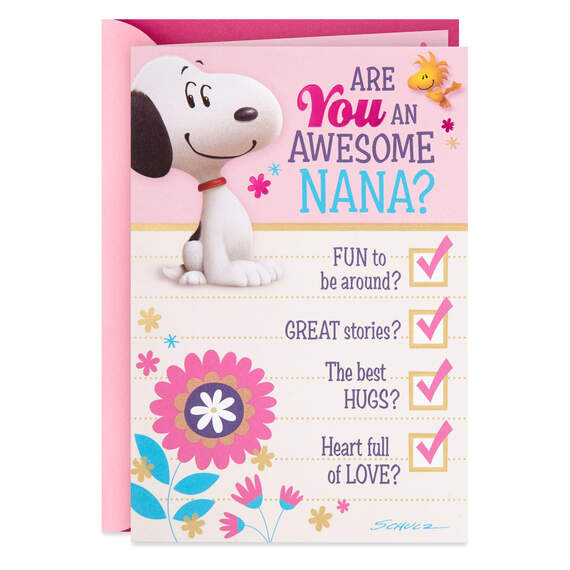 Peanuts® Snoopy Awesome Nana Checklist Mother's Day Card