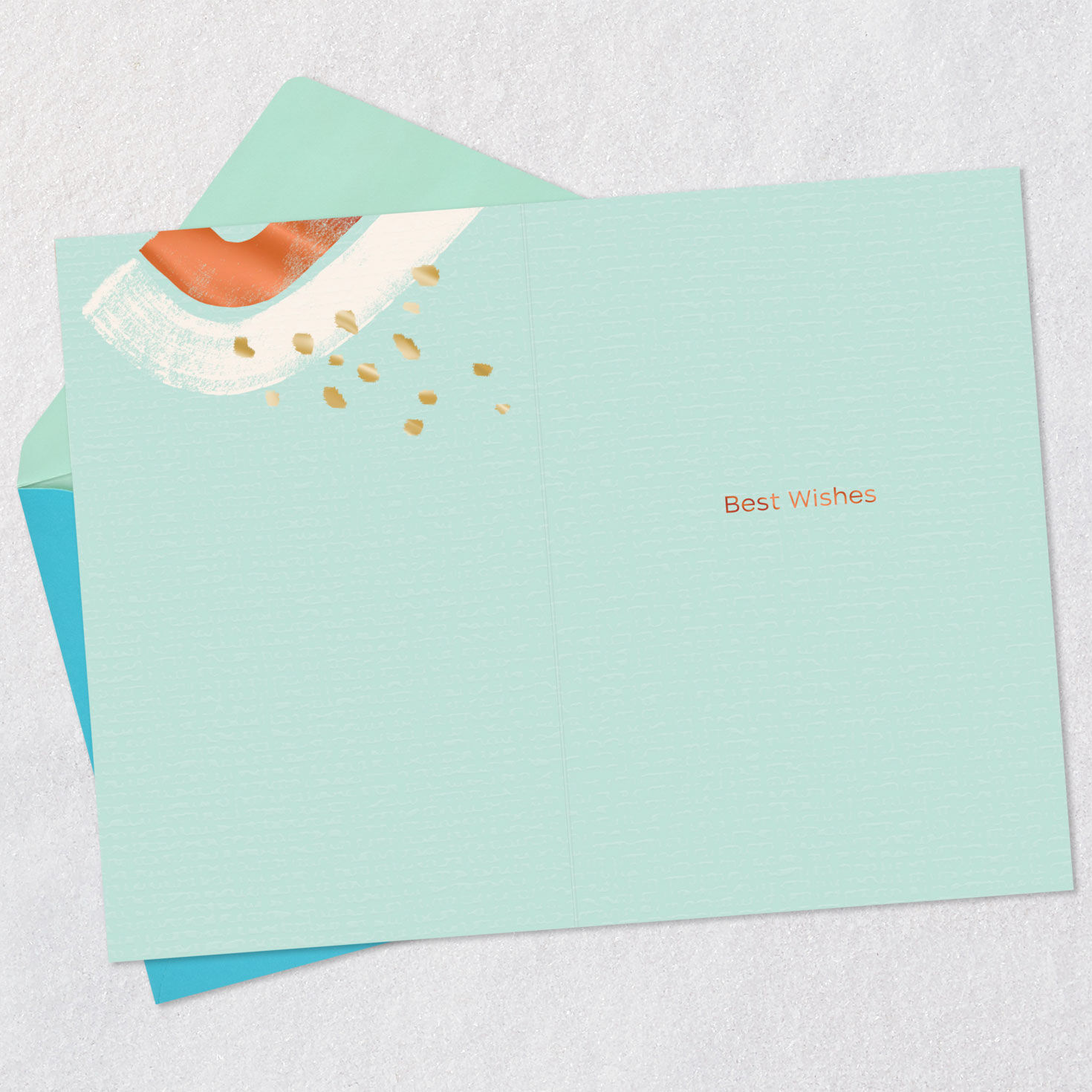 Abstract Sunshine on Mint Goodbye Card Open card with envelope image number 3