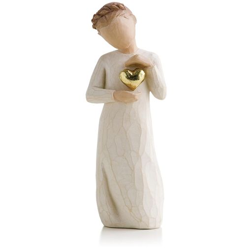 Willow Tree Keepsake Girl With Gold Heart Figurine, 5.5”, 