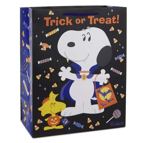 13" Peanuts® Snoopy and Woodstock Trick-or-Treat Gift Bag, , large