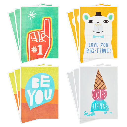 Colorful Icons Assorted Kids Encouragement Cards, Pack of 12, 