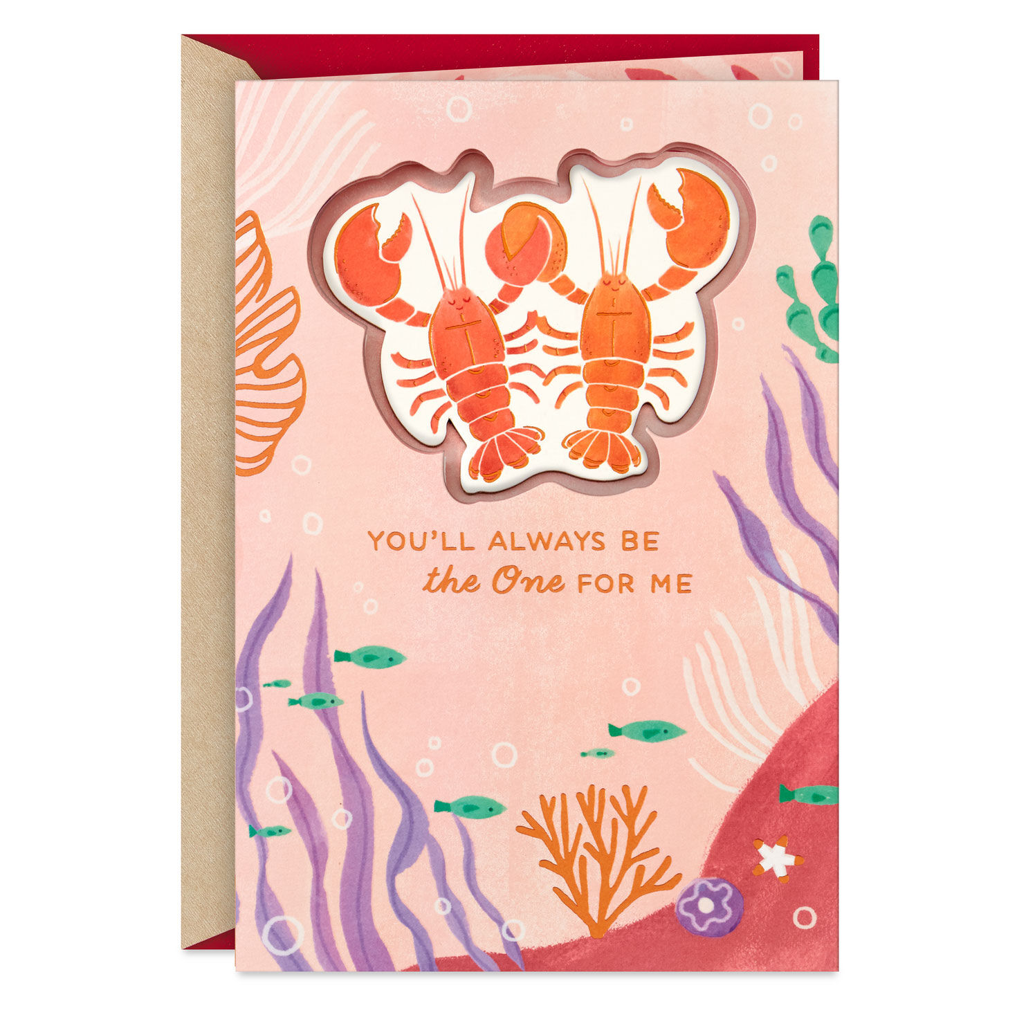 You're the One for Me Lobsters Romantic Valentine's Day Card