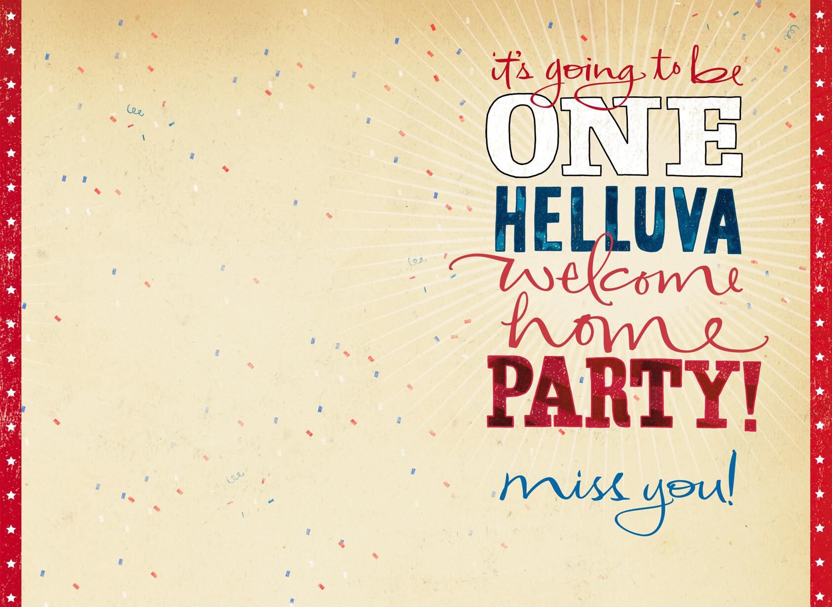 Welcome Home Party Awaits Military Miss You Card