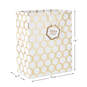 13" Gold Foil Hexagons on White Large Gift Bag, , large image number 3
