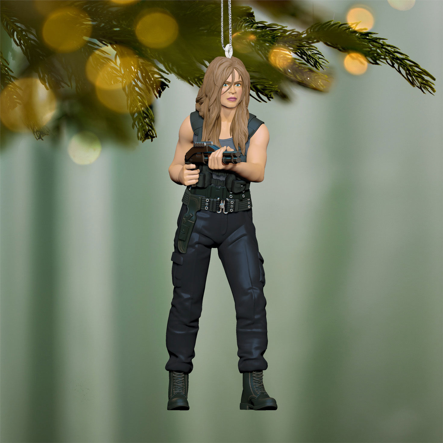 Terminator Sarah Connor Keepsake Ornament Hanging on tree image number 2