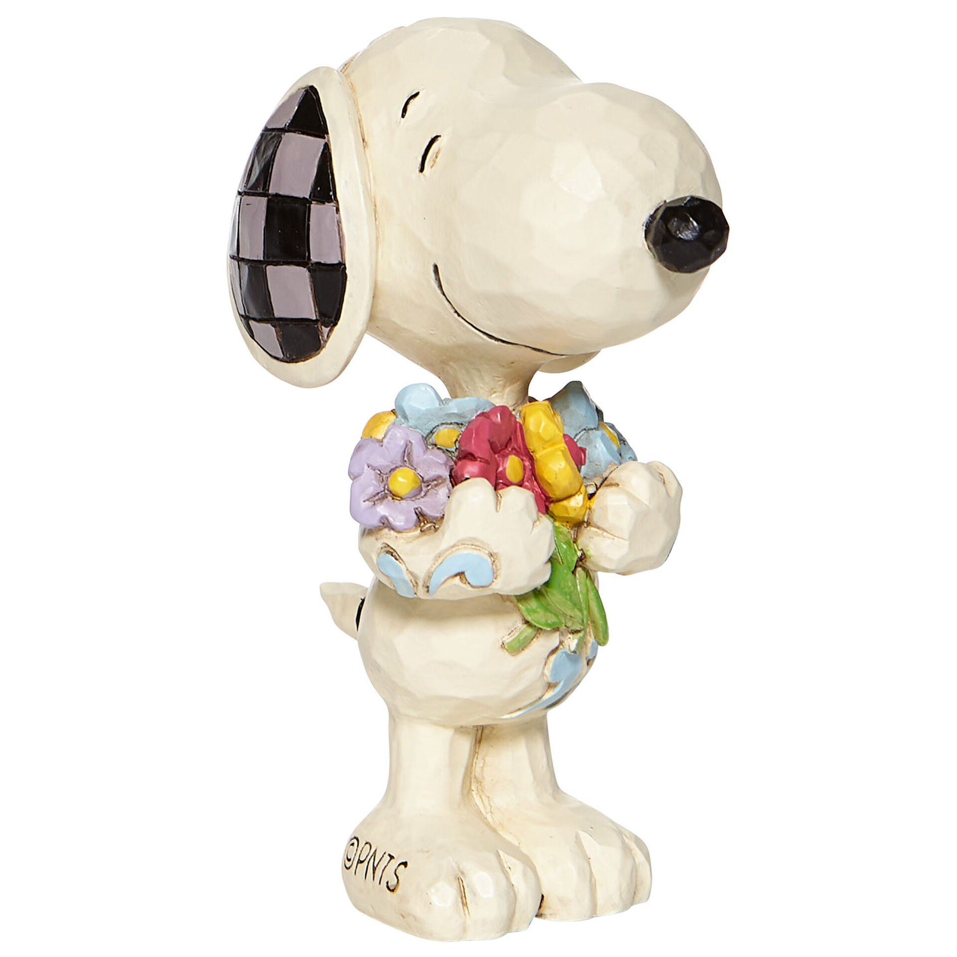 Jim Shore Peanuts Snoopy With Flowers Mini Figurine, 3" Figurines