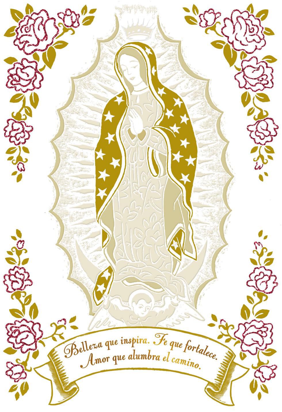 Lady of Guadalupe With Flowers Spanish-Language Mother's Day Card