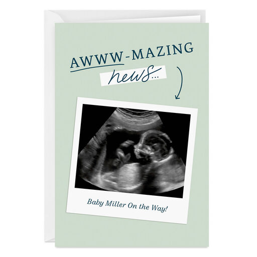 Aw-Mazing News Folded Congratulations Photo Card, 