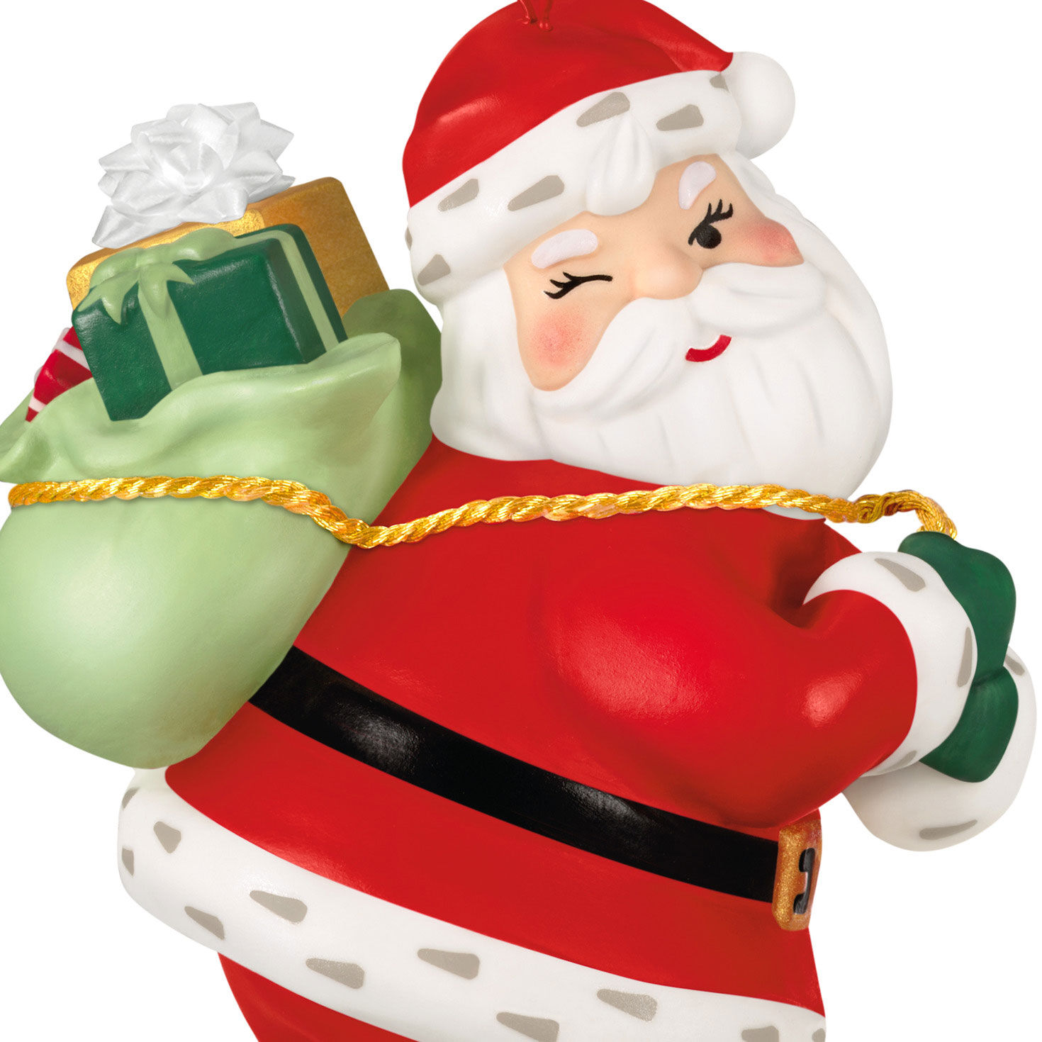 Vintage-Style Santa With Sack Keepsake Ornament upclose view image number 5