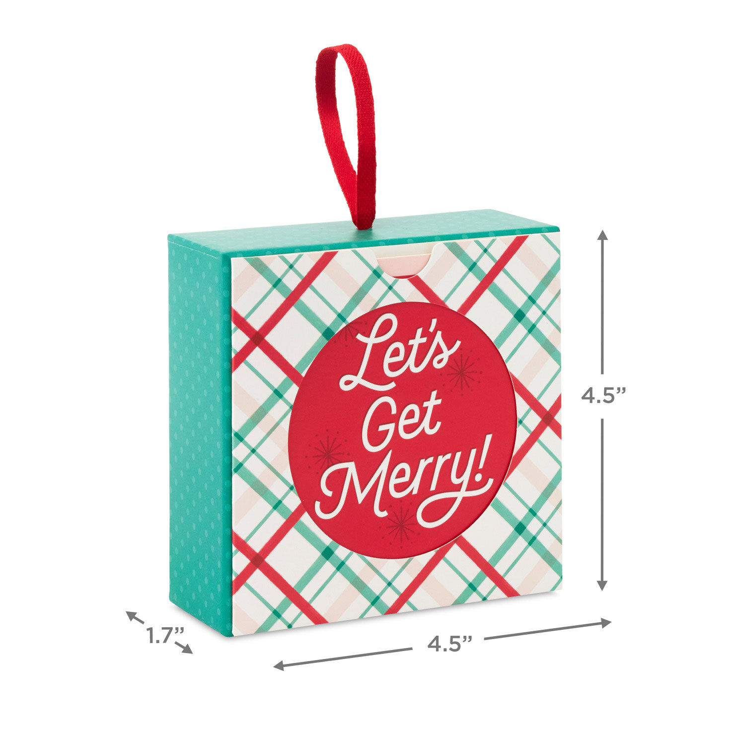 Let's Get Merry! Christmas Gift Card Holder Box measurement image number 5