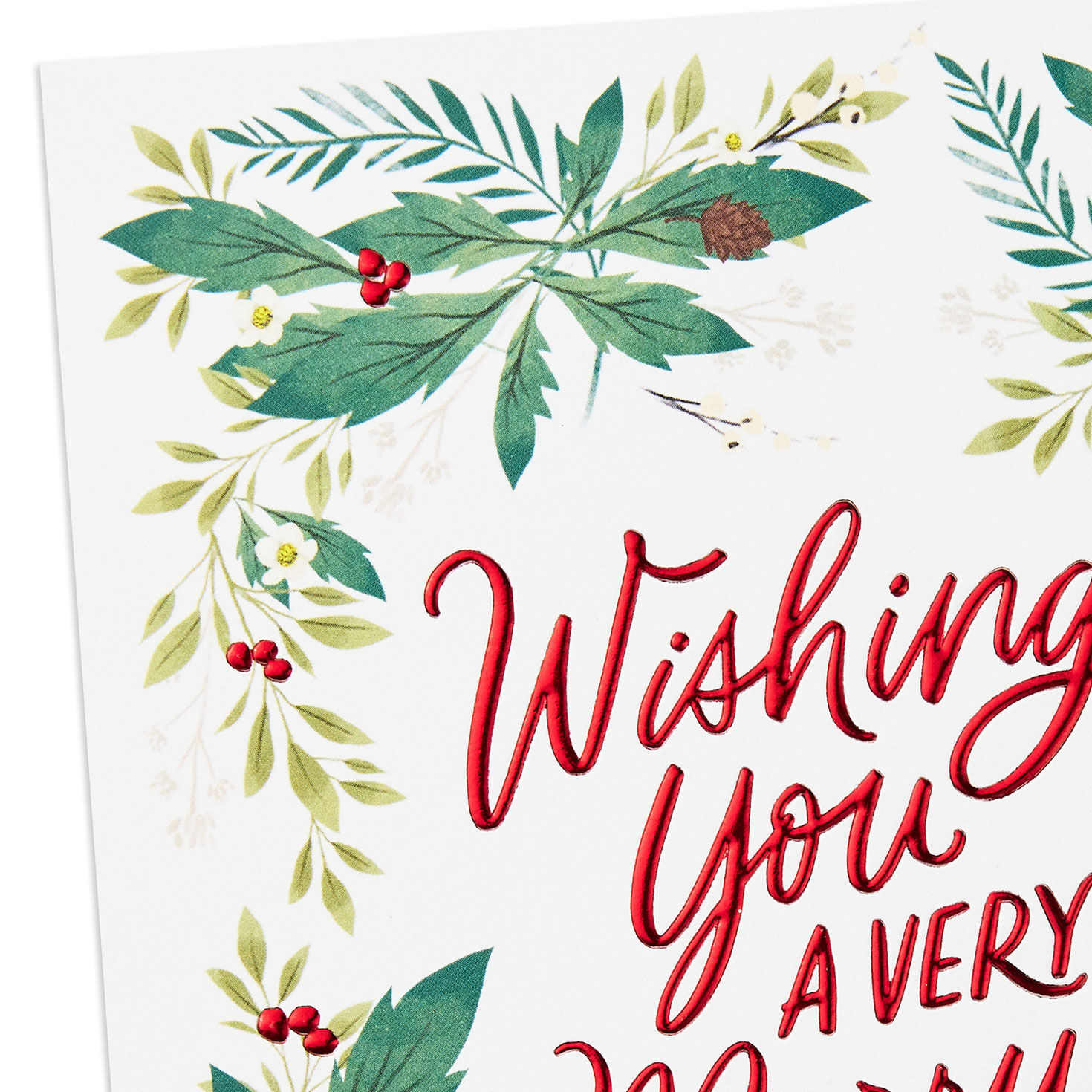 Holiday Botanical Border Boxed Christmas Card Pack Cover Detail image number 5